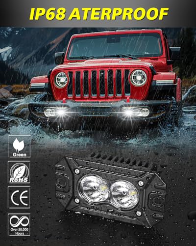 Image of Flush Mount LED Pods Spot 40W CREE LED Flush Mount Bumper Lights | Offroad Driving Lights Backup Reverse Fog Light Pods for Trucks Pickup UTV ATV SUV
