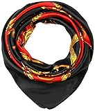 corciova 35 x 35 Ladies Satin Bandana Square Silk Like Hair Scarf Wrap Headscarf for Sleeping Black Red Chains Belts Bandana