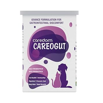 Caredom CAREOGUT | Super Premium PROBIOTICS and PREBIOTICS Blend with Enzymes | Promotes Better Digestion| Boost Immunity | Gut Health | for Dogs & Cats | 100 grm