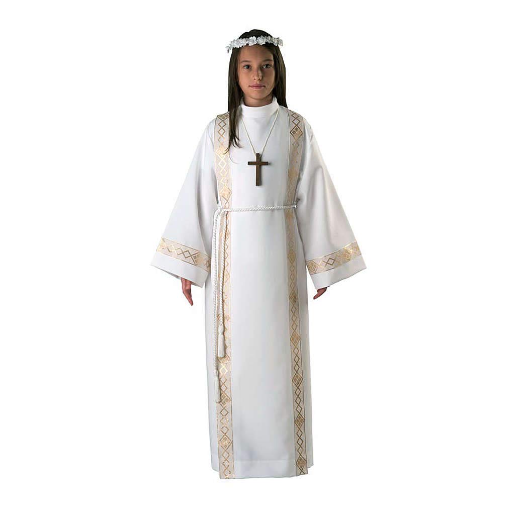 Holyart Abiti Prima Comunione: Abito Prima Comunione Unisex Bordo Oro
