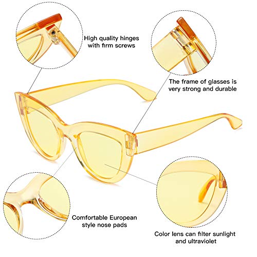 Image of Retro Vintage Narrow Cat Eye Sunglasses for Women Clout Goggles Plastic Frame