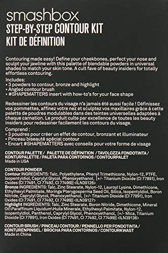 Step-By-Step Contour, Highlighter, & Bronzer Face Palette with Angled Brush