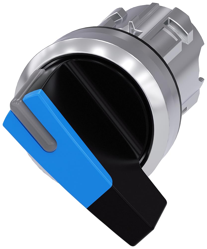 Selector rond métallique Siemens Sirius ATC bleu à manecilla longue