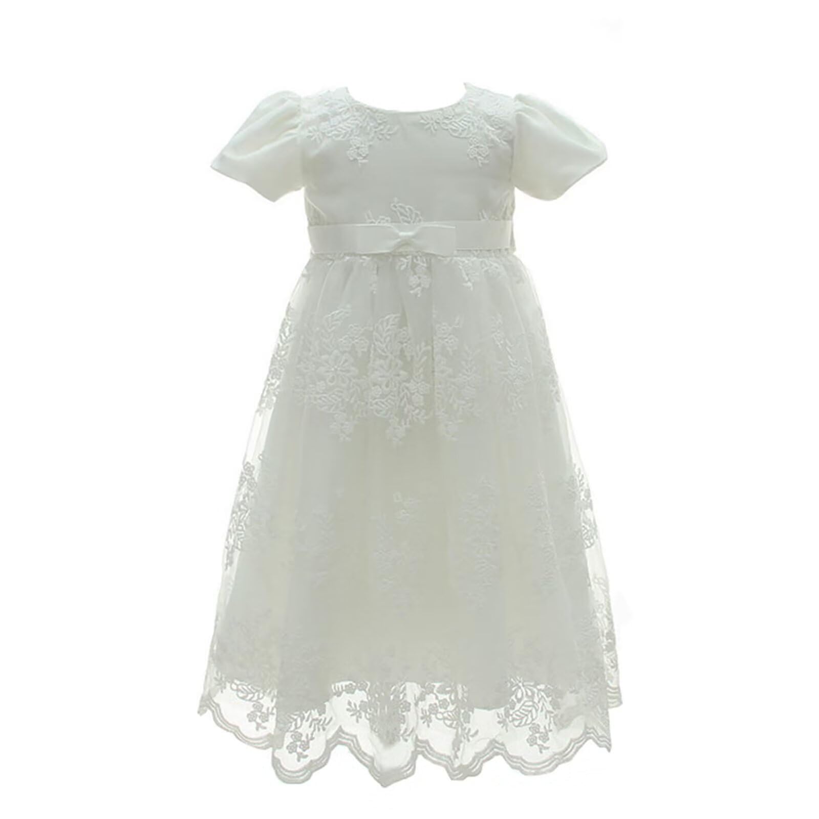 bébé Robes de baptême Longues Robe de baptême Blanche Robes d'occasion spéciale pour Anniversaire de Filles - 1