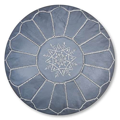 Poufs&Pillows Premium Echt Leder Pouf - Handgefertigt - gefüllt...