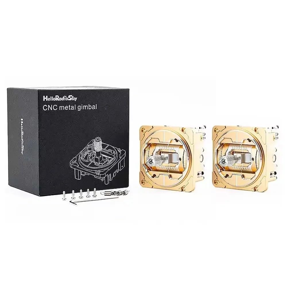 per HelloRadio VG01 CNC Aluminum Hall Gimbal per stabilizzatore per Controller V16 V14 Compatibile con Drone RC T18 TX16 Boxer per FPV(2PCS Gold)