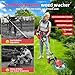 WILIBUT Electric Weed Wacker with Wheel, 3-in-1 Brushless Brush Cutter/String Trimmer/Grass Trimmer/Lawn Mower, 9