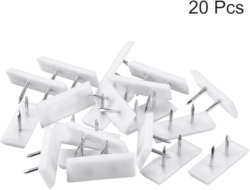 Miniatura 3 de uxcell Pies de muebles para uñas de plástico deslizante, almohadillas cuadradas para patas de mesa, 1.220 in x 0.472 in, color blanco, 20 unidades