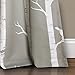 Lush Décor Bird on The Tree Curtains Light Filtering Window Set for Living, Dining, Bedroom, 84 in L Panel Pair, Gray, 2 Count