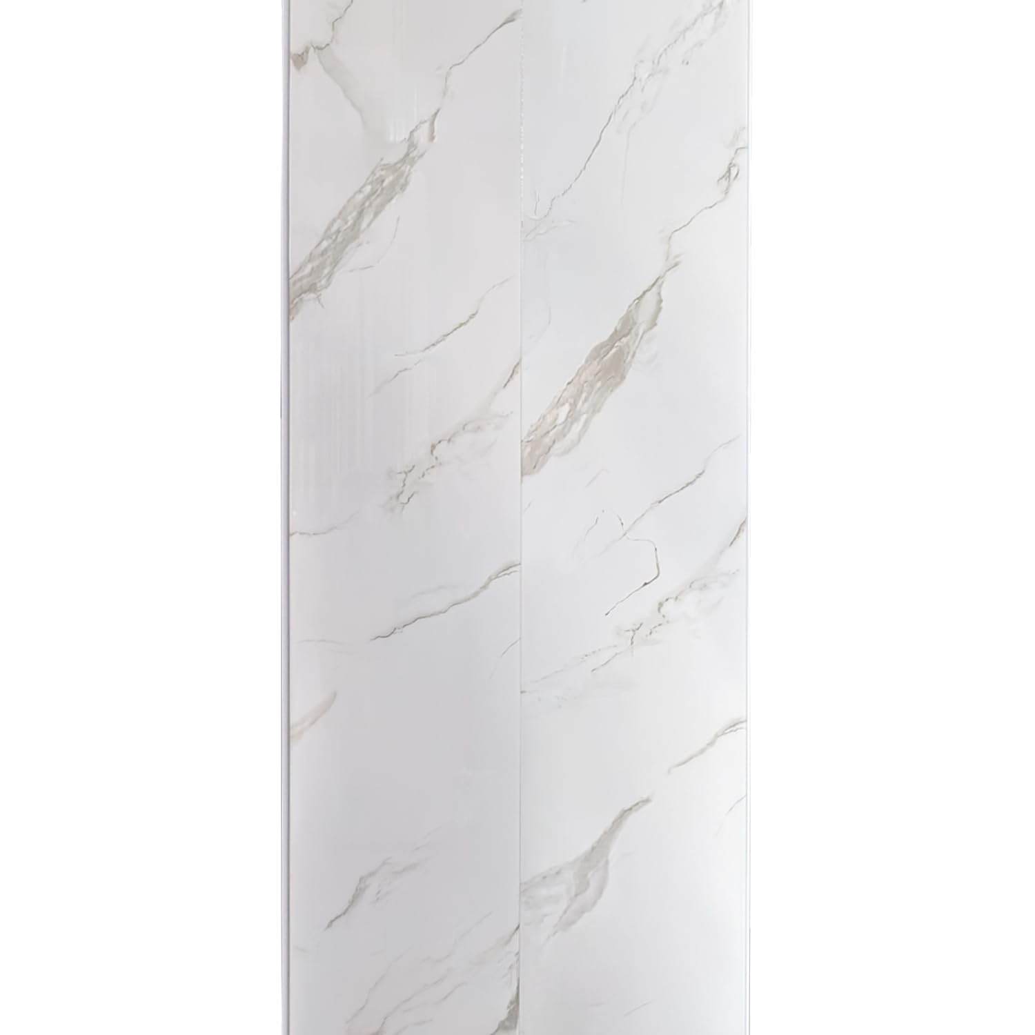 Built Right Bathroom Cladding Pack of 4, 8mm x 250mm x 2700mm, Waterproof Wall Splash Panels, Tongue & Groove Shower Wall Panels for Bathroom, Wet Room & Shower Enclosure, Covers 2.7m², White Marble