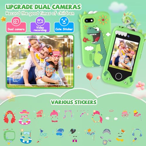 Image of Kids Smart Phone for Girls Gifts - Toddler Christmas Birthday Gift for Age 3 4 5 6 Year Old, Kids Cell Phone Toy with Touchscreen, Dual Cameras, Learning, Kid Mp3 Player, Games with 32 GB Card