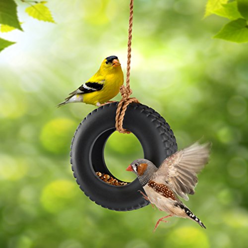 Image of Genuine Fred Swing TIME Tire Swing Bird Feeder - 5132177