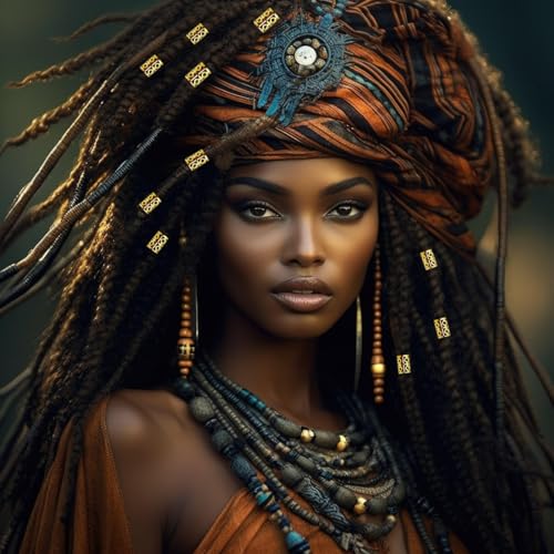 120 piezas de joyería para trenzas, accesorios metálicos dorados para dreadlocks, anillos, puños y clips para decoración de cabello miniatura 5