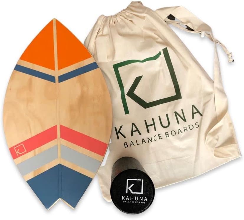 “Mini Surf” Model Balance Board (Medium) Handmade in Mexico from pine plywood, ideal for beginners. Balancing Board to Sculpt & Build Core Stability – Exercise Equipment
