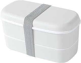 弁当箱 500ml お弁当箱 べんどう箱 二段 bento box ランチボックス べんとう箱 女性 男性 高校生 通勤 人気 一段 おしゃれ 漏れ防止 おしゃれ 軽量 レンジ グレー ホワイト グリーン ピンク (ホワイト)