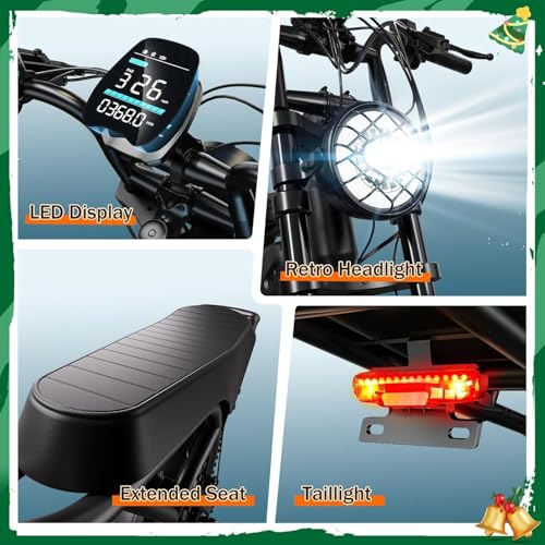 Image of 750W All-Terrain Fat Tire Electric Bike for Adults, 28MPH 60+ Miles Removable Battery, 20 inchx4 inch Puncture-Proof Tires, 7-Speed & Dual Suspension, 450LBS Capacity