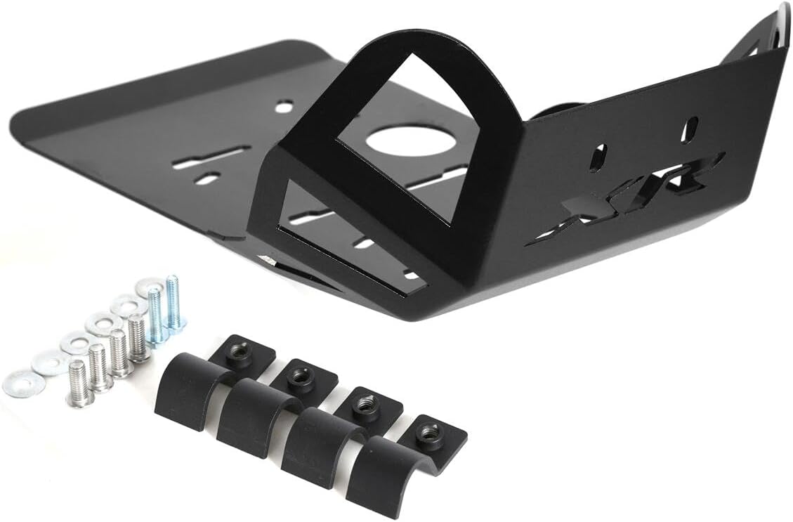 Aluminum Front Skid Plate Lower Engine Bash Cover Guard Protector Compatible with XR650L XR 650L 1992-2024 XR600R XR 600R 1989-2000 (Black)