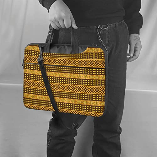 Bolsa para portátil con triángulos amarillos y marrones miniatura 2