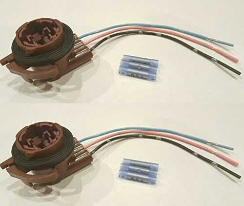 Muzzys (SET OF TWO) Wire Harness Pigtail Light Socket Repair Kit, Replaces GM 15306147, ACDelco LS92, Dorman 645-626, LED/Standard, 3157/4157 Bulbs, Turn Signal, Brake, Daytime Running Lights, Backup