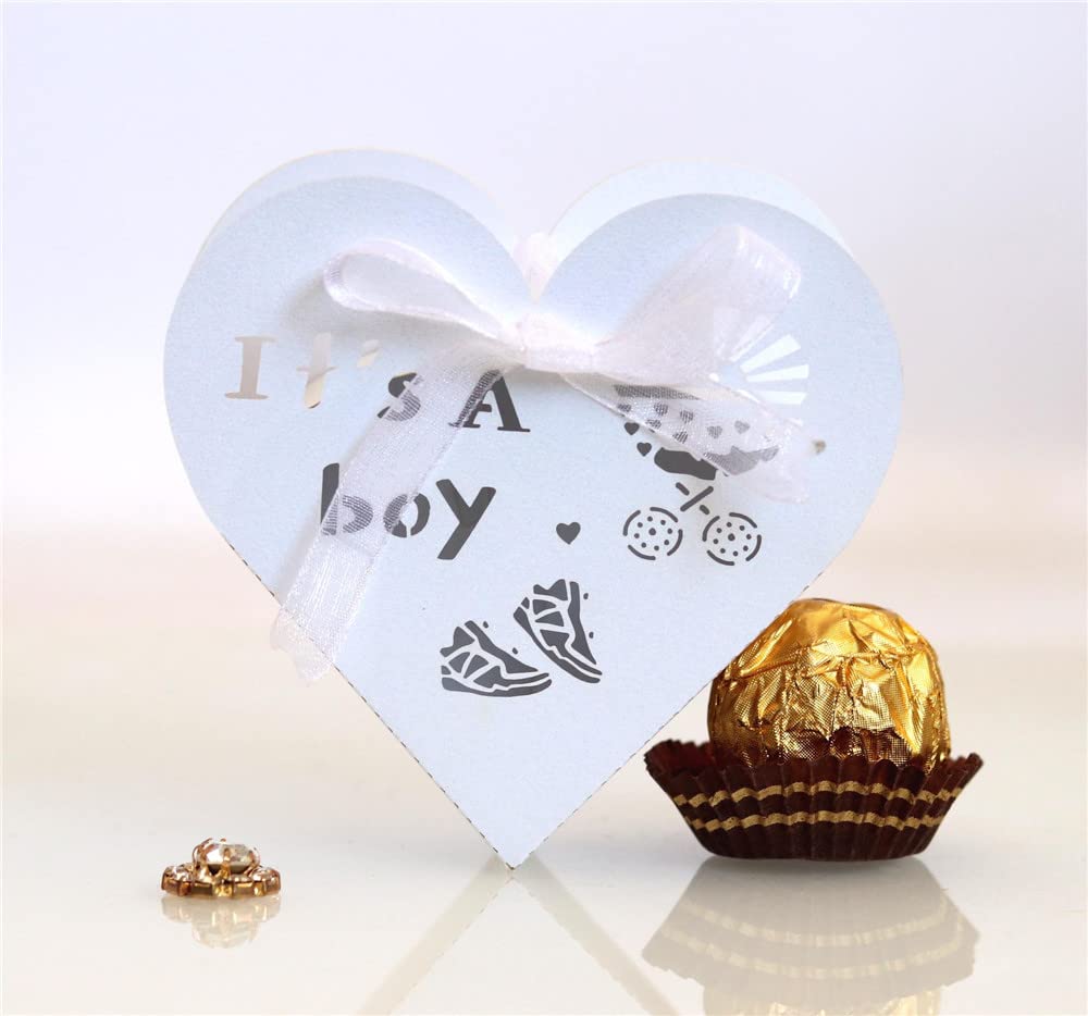 Pudełko na cukierki papierowe pudełka na upominki pudełko na smakołyki 'It's a Boy' puste pudełko prezentowe na ślub wieczór panieński baby shower zaręczyny przyjęcie 50 szt