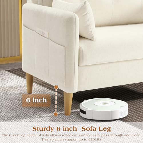Image of Hanherry Loveseat Sofa, 47 inch Small Couch for Living Room, Comfy Chenille Fabric Love Seat for Bedroom withThrow Pillow,Removable Cushion Cover,Couches for Small Space,Apartment,Dorm