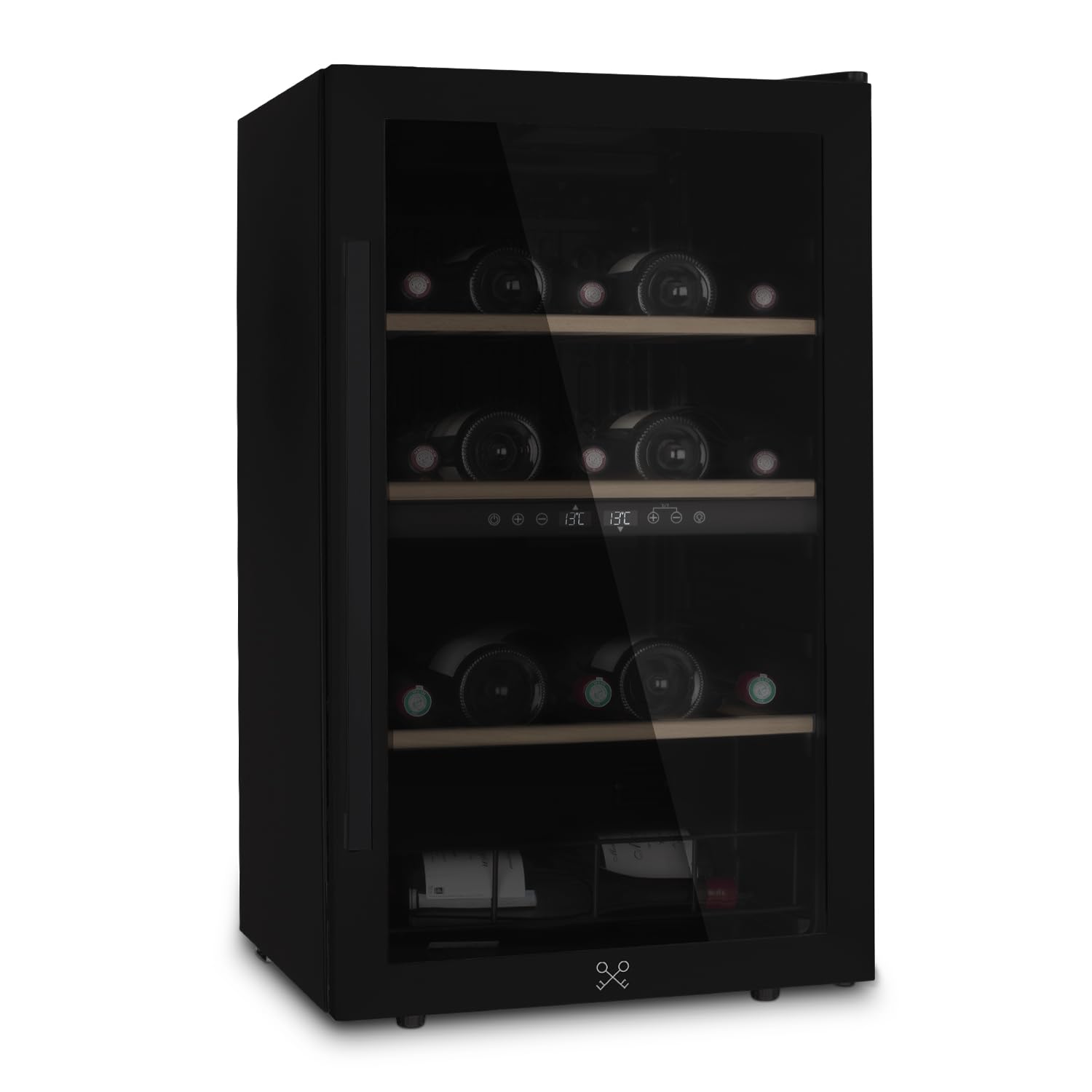 LES PETITS CHAMPS Vinoteca de 32 botellas CAVCDB32 doble zona 5-18°C, acero inoxidable, silenciosa