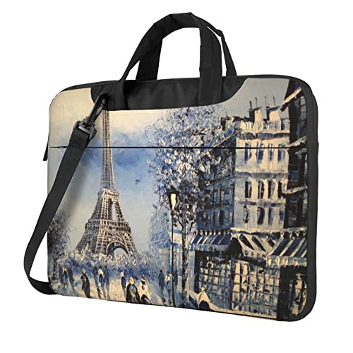 Sacoche ordinateur 13 14 pouces Eiffel et ananas doré pour pc