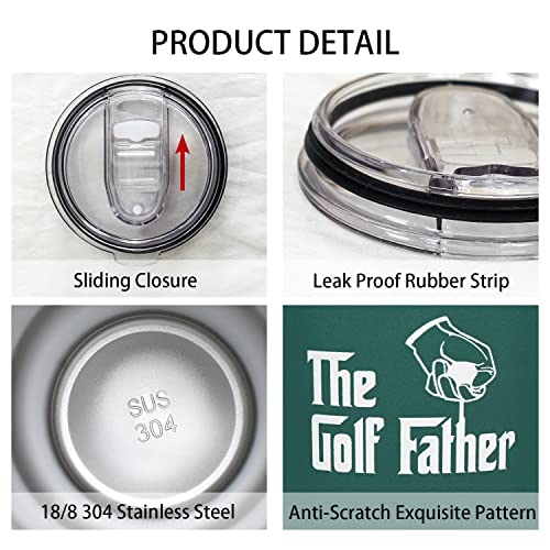 Golf Gifts For Men 30Oz Golf Tumbler Coffee Mug Cup With Golf Father Design Father's Day Christmas Golfers Gifts For Dad Grandpa Stainless Steel Insulated Cup With Lid And Straw #TOP4