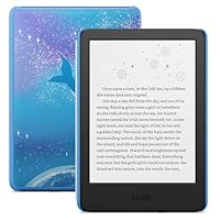 Amazon Kindle Kids 16GB (newest model) - If it breaks, we will replace it, includes ad-free books and cover, with glare-free display, faster page turns - Space Whale