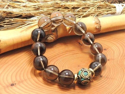 [機縁パワーストーン]エスニックブレスレット・アジアンパワーストーン(メンズ) チベットハンドメードビーズ(10面カット)12ミリ