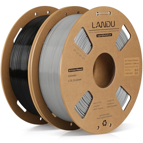 Filament PETG 1.75mm LANDU Rapid noir et gris haute vitesse pour impressions FDM 2kg