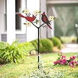 Cardinal Decor Valentine Gifts Red Cardinals Yard Sign Stake Metal Bird Decorative Garden Stakes,...