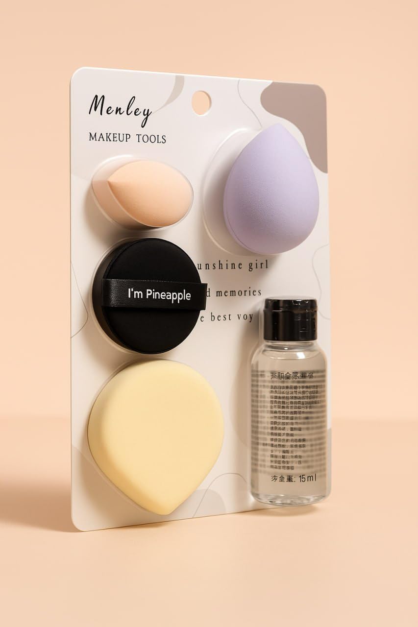Makeup Sponge & Puff Set & Cleanser | Premium Beauty Blender Kit with Round & Teardrop Puffs | Soft, Reusable Sponges for Smooth Foundation & Face Makeup-image-9