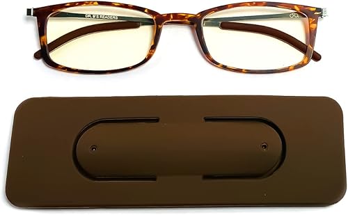 DR. B's Readers Gafas de lectura rectangulares con estuche universal para cápsulas, lentes para lectura prebíope