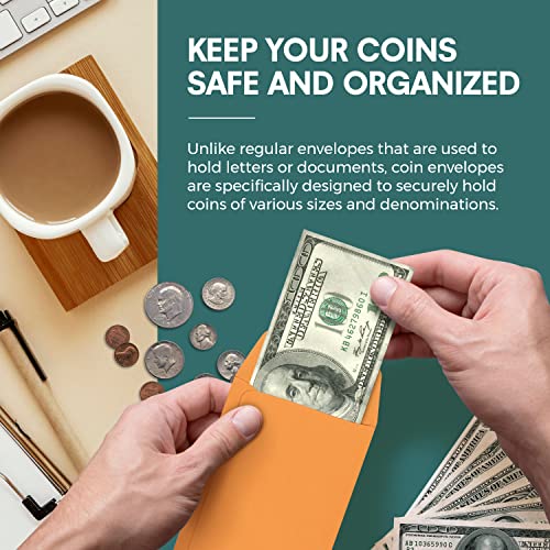 25#7 Coin Envelopes, Self Seal Cash Envelopes For Budgeting, Seeds, Small Parts, Credit Cards, Gift Cards, Tips, And More, Heavy Duty 24 Lb Paper, 3.5 X 6.5 Inches, Brown #TOP4