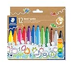 STAEDTLER Felt Pens for Toddlers - Noris Jumbo Colouring Markers -12 Assorted Colours, 328-B C12
