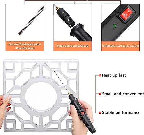 GOCHANGE Foam Cutter, Upgraded Electric Hot Knife With Button and Power Light, 100-240V/15W Hot Knife, 10CM Styrofoam Cutting Pen with Electronic Transformer Adaptor - Image 7