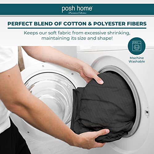 Posh Home King Size Quilt Set Jersey Knit Cotton Blend Blanket Charcoal Bedspread Light Coverlet Summer Bedding Quilted Bedspreads Lightweight Comforter Bed Spread Cover, 2 Pillow Shams And 1 Quilt #TOP4