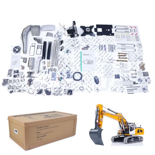 TOUCAN RC HOBBY LESU 2 brazos LR956 1/14 RC excavadora hidráulica excavadora de metal controlada por radio modelo 4MPA de dos bombas de luz 6CH válvula sin escobillas motor modelo adulto