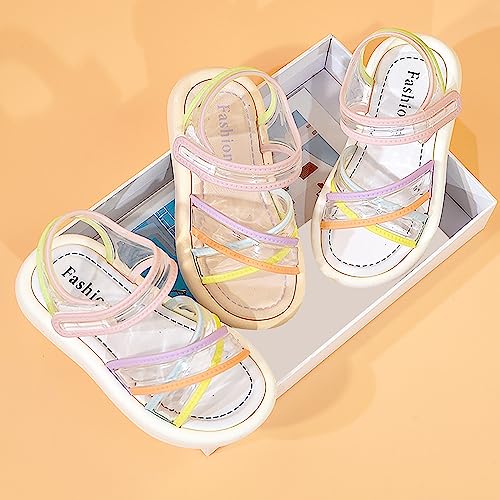 Girls Transparent Colorful Straps Straps Pvc Soft Bottom Anti Slip Sandals Beach Daily So So Shoes For Kids Size 11c4