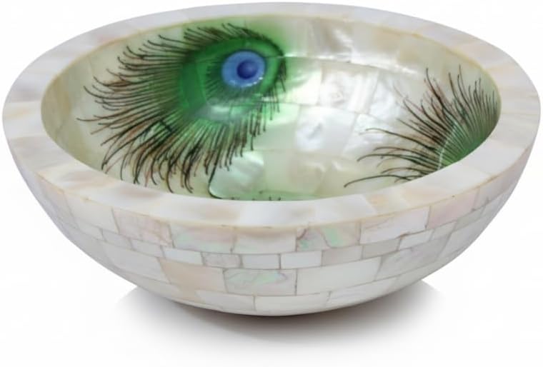 5" Mother of Pearl Bowl - Multipurpose Home Decor, Snacks & Fruit Bowl, Office & Home Decorative Centerpiece (Plain)