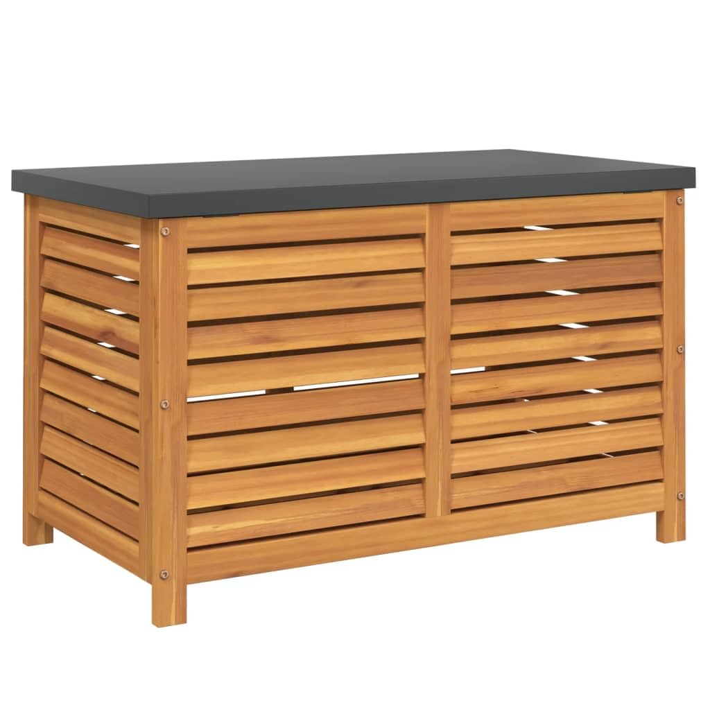 Contenitore da Giardino 90x48x55 cm Baule Esterno Legno Massello Acacia