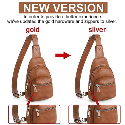 CLUCI Small Sling Bag for Women, Leather Crossbody Fanny Packs Trendy, Women's Chest Bag2