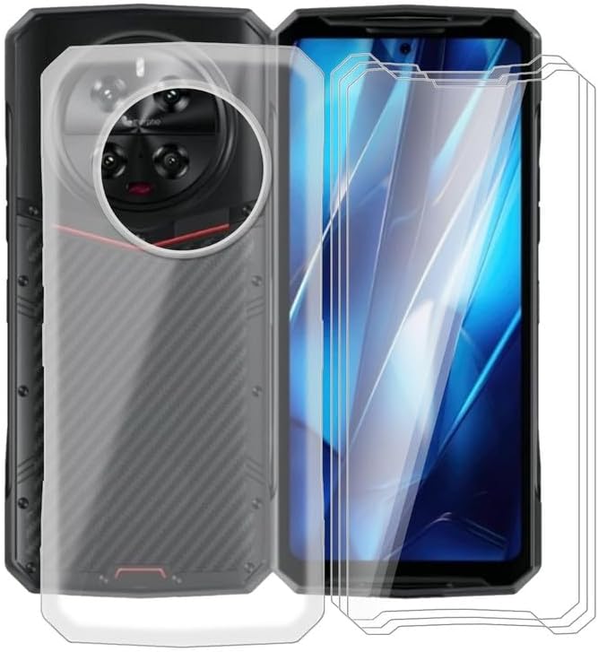 Phone Case for Doogee DK10 (6.67") with 3 X Tempered Glass Screen Protector, [Anti-Yellow X Shockproof] Clear Soft TPU Bumper Cover for Doogee DK10 - Transparent