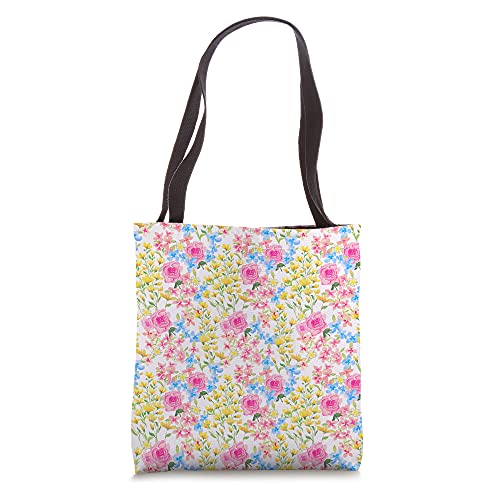 Cottagecore Aesthetic Romantic Floral Ditsy Calico Vintage Tote Bag