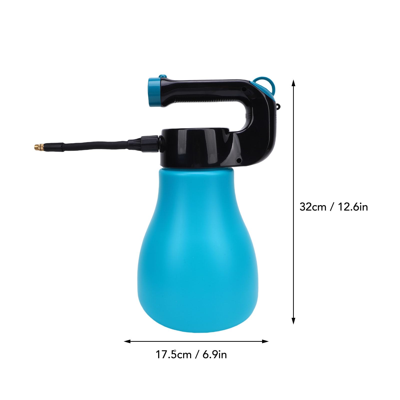 Luocute Elektrische Sprühflasche, 3L Wiederaufladbare Handheld -Pflanze mit Einstellbares Düse Biegsames Langes Spray für Innengarten Im Freien Gartenauto Waschen (Blue)