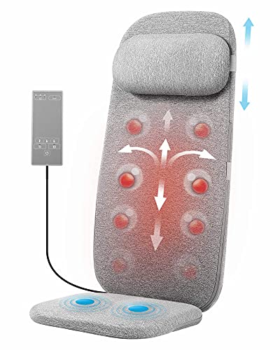 Massage Matte mit Vibration Wärme, Massagematte zur Linderung von Rückenschmerzen, 4 Massage Modi, 8 Motorvibrationen, Geschenke für Männer/Frauen/Mama/Papa