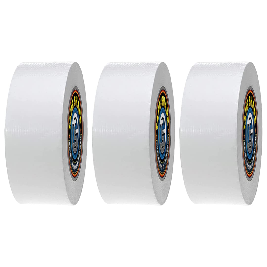 vingardium leviosa VL 3 Rolls White Duct Tape 48mm x 50m Heavy Duty Gaffer Tape Water Resistance Ultra Strong Adhesive Cloth Tape Used to Repair Wrap Boxes Indoor/Outdoor (3 Rolls, White)