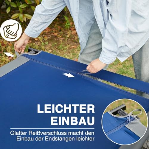 EVER ADVANCED Feldbett Klappbar XXL 300KG Belastbar Klappbett Groß & Breit 214cm x106cm Stabiles Campingbett für Camping Reisen Indoor Outdoor Strand und Garten – Bild 6