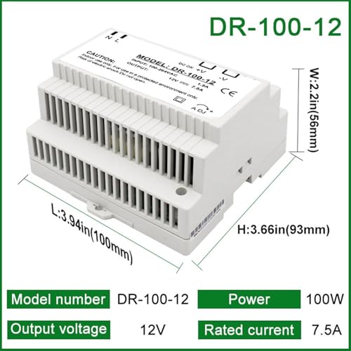 Alimentation à découpage DR-100-12 LCTC 7.5A transformateur rail DIN - 2